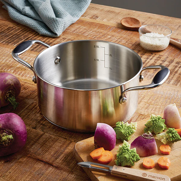 Faitout inox Excell'Inox 20 cm 3 L Mathon - Image 2