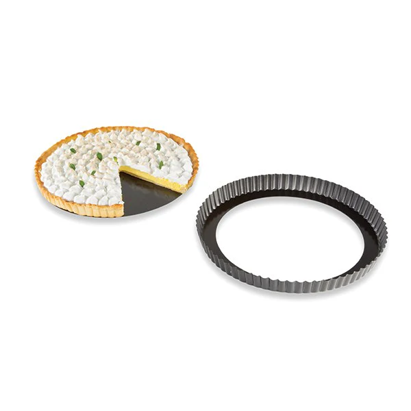 Moule Ă tarte amovible acier revĂȘtu antiadhĂ©rent bords cannelĂ©s 28 cm Mathon - Image 2