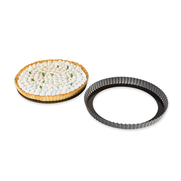 Moule Ă tarte amovible acier revĂȘtu antiadhĂ©rent bords cannelĂ©s 28 cm Mathon - Image 3