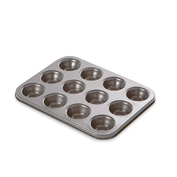 Plaque 12 mini-muffins acier revĂȘtement antiadhĂ©rent 26 cm Mathon - Image 3