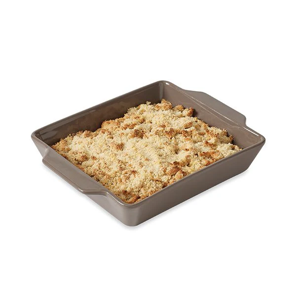 Plat à four rectangulaire en céramique taupe 19,5 x 22,5 cm Mathon - Image 3