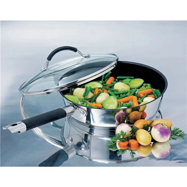 Sauteuse antiadhésive inox et couvercle Rapid Cook 24 cm Mathon - Image 2