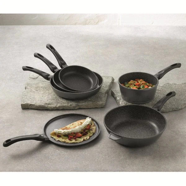 Sauteuse revêtement Dur comme la pierre 24 cm et couvercle en verre Mathon - Image 2