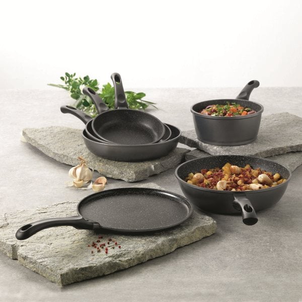 Sauteuse revĂȘtement Dur comme la pierre 28 cm et couvercle en verre Mathon - Image 3