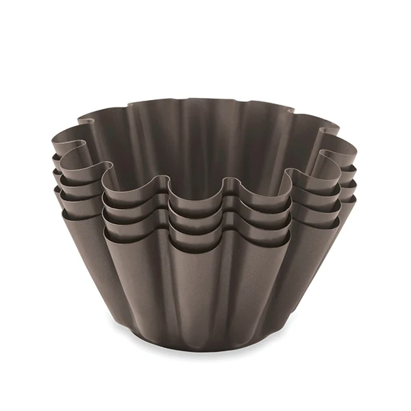 Set 4 moules briochettes acier revĂȘtu 13 cm Mathon - Image 2