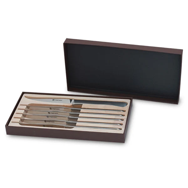 Set 6 couteaux Ă steak en inox MaĂźtre dâhĂŽtel Mathon
