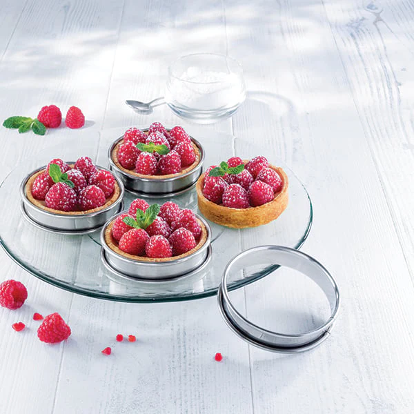 Set de 4 cercles Ă tartelette inox 8 cm Mathon
