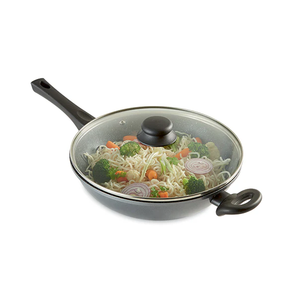 Wok revêtement Dur comme la pierre 28 cm et couvercle en verre Mathon - Image 3