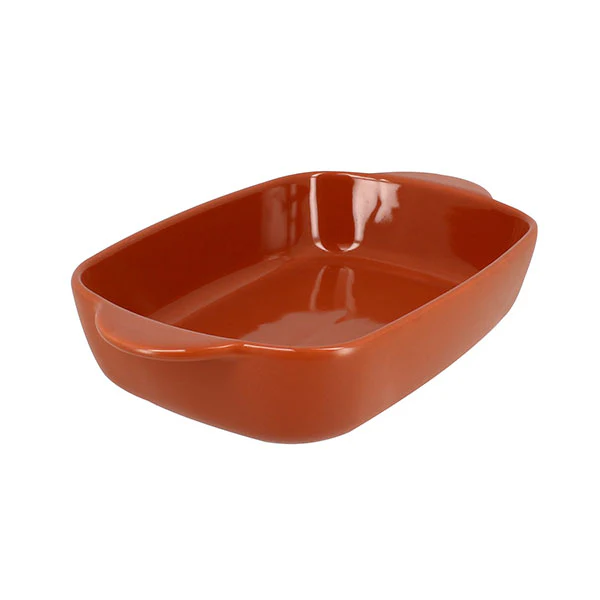 Plat à four rectangulaire Octave en grès terracotta 27,3 x 16,5 cm Menastyl