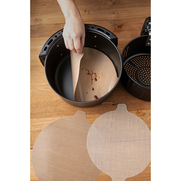 Set de feuilles de cuisson rondes pour friteuses Ă air chaud NoStik - Image 2