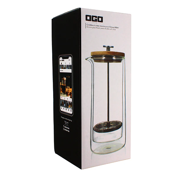 Cafetière à piston en verre double paroi Ogo - Image 4