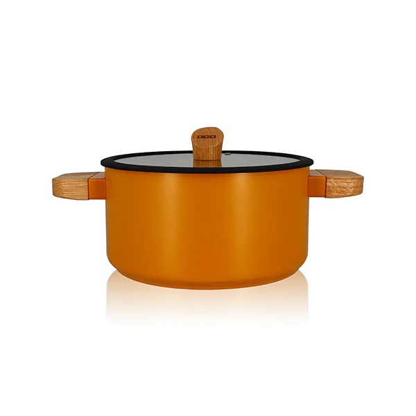 Faitout Ector induction aluminium revĂȘtu 24 cm jaune Ogo