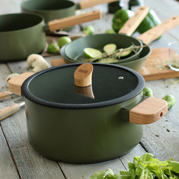 Faitout Ector induction aluminium revêtu 24 cm vert Ogo - Image 2