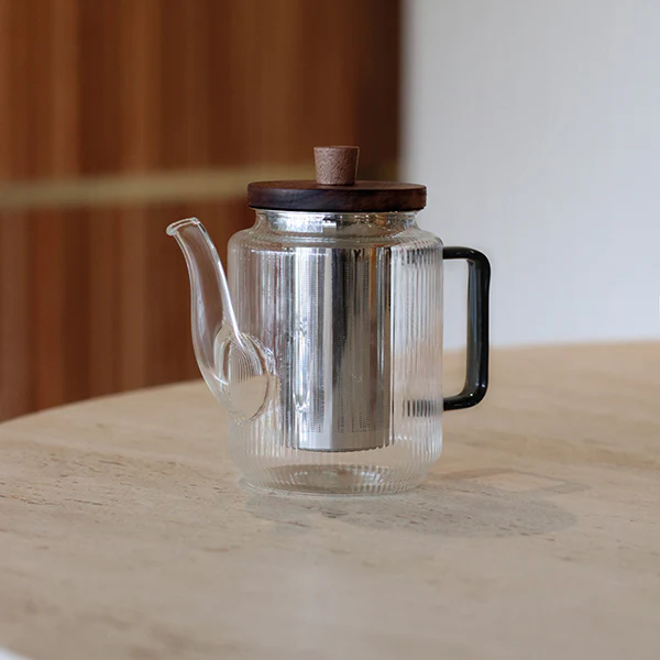 Théière Karl en verre borosilicate anse gris fumé 550 ml Ogo - Image 2