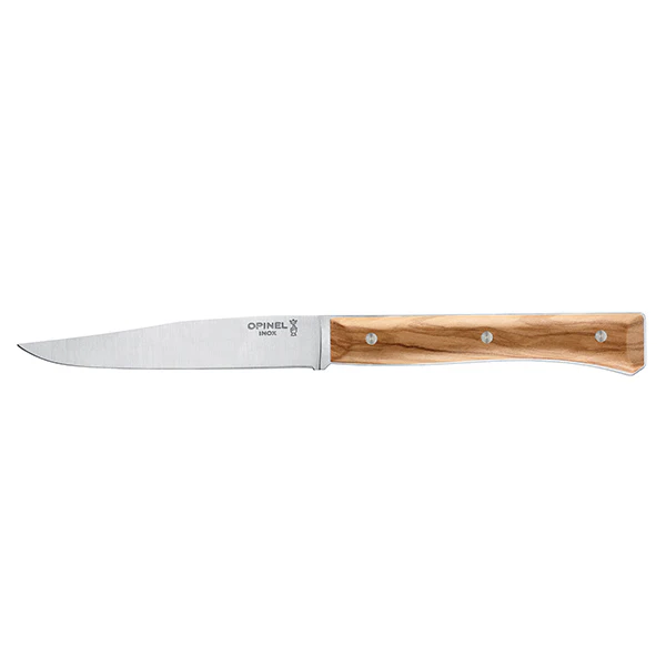 Coffret de 4 couteaux de table Ă lame lisse Facette olivier Opinel