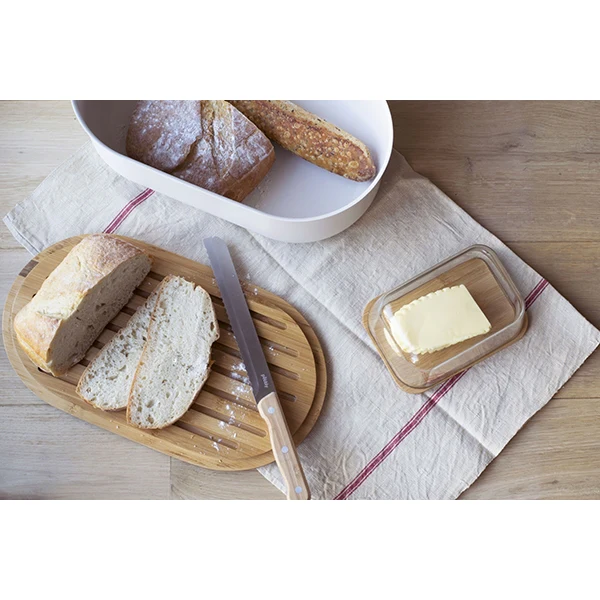Beurrier verre bambou avec couteau Pebbly - Image 3