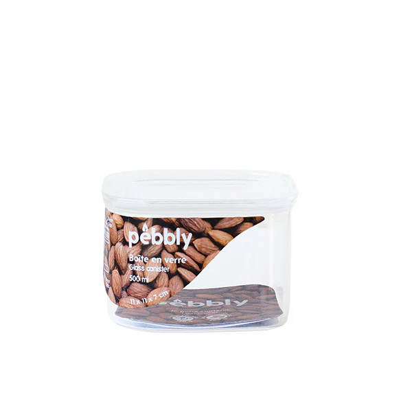 Boite carrée en verre 500ml Pebbly - Image 2