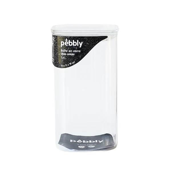 Boite carrée haute en verre 1400 ml Pebbly - Image 4