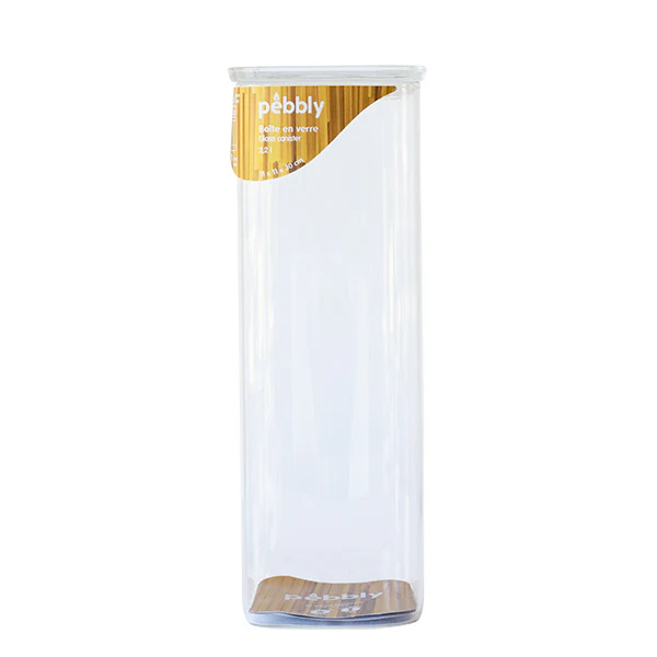 Boite carrée haute en verre 2200 ml Pebbly - Image 5