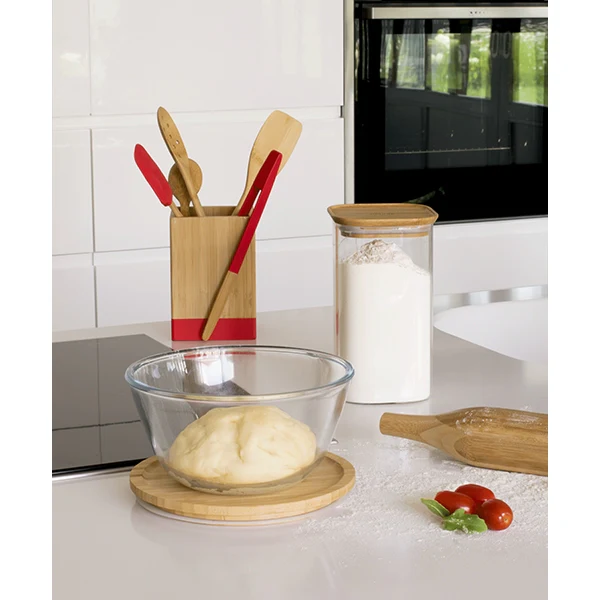Bol Ă mixer rond couvercle bambou 1.6L Pebbly - Image 2