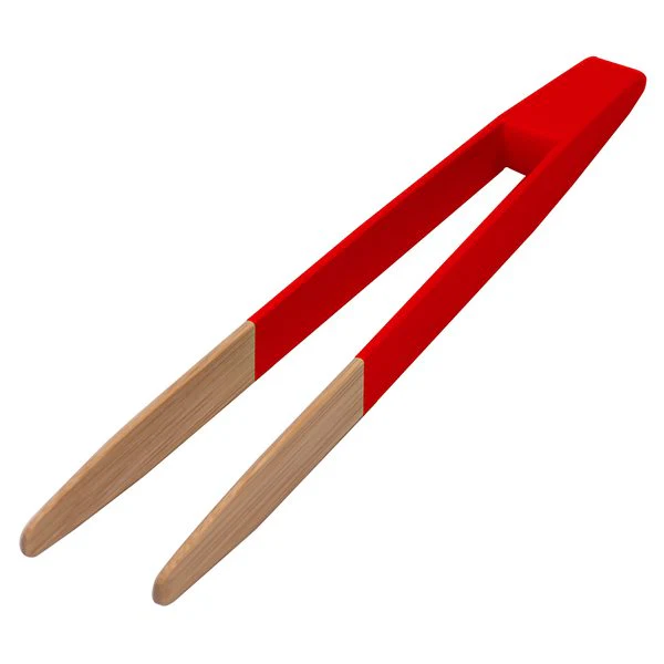 Pince Ă toast en bambou rouge 24 cm Pebbly