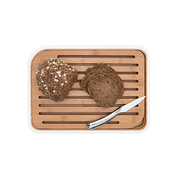 Planche Ă pain en bambou blanc 35 cm Pebbly