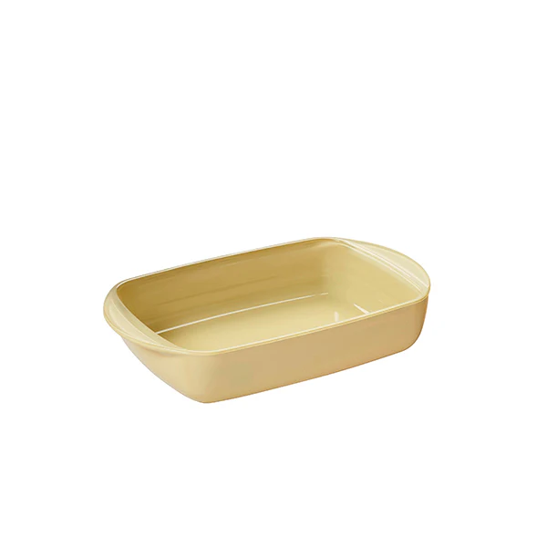 Plat Ă four rectangulaire en verre borosilicate avec couvercle CrĂšme 0,8 L Pebbly - Image 3