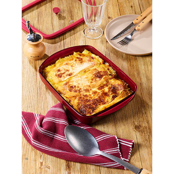 Plat Ă four rectangulaire en verre borosilicate avec couvercle Grenat 1,6L Pebbly - Image 4