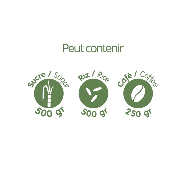 Pot en verre carré couvercle bambou 800ml Pebbly - Image 3