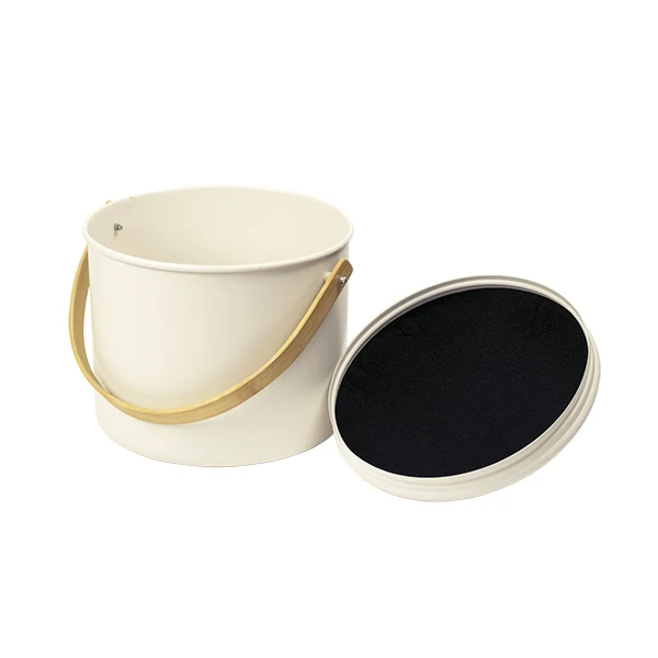 Seau à compost d'intérieur métal et bambou 7 L Pebbly - Image 3