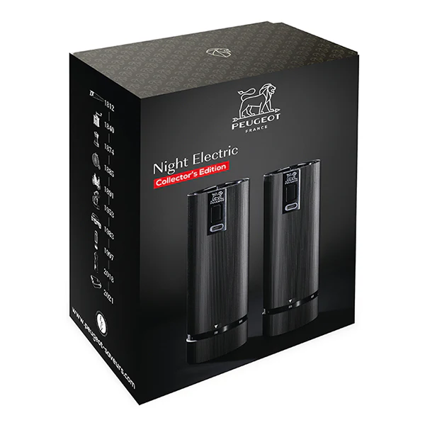 Coffret duo de moulins à poivre et à sel électriques Line noir mat 15 cm Peugeot - Image 5
