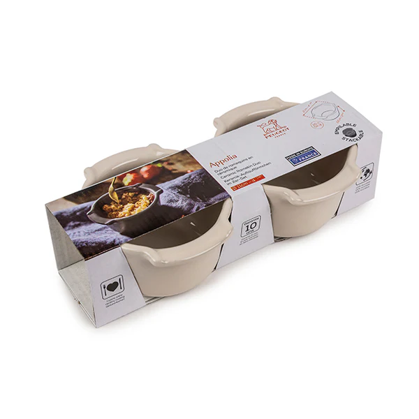 Set de 2 ramequins en céramique 11 cm Appolia écru Peugeot - Image 6