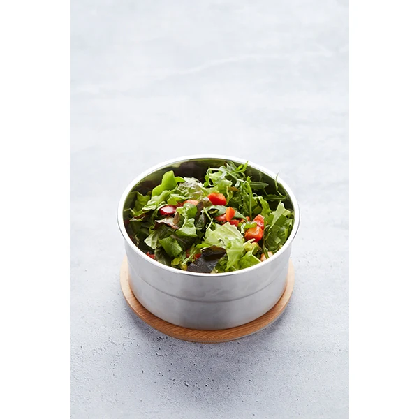 Lunch box ronde en inox 850 ml et couvercle en bambou Point Virgule - Image 2
