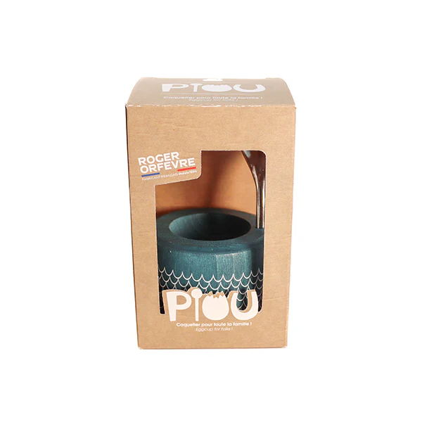 Coffret coquetier et cuillère Piou dragon bleu canard Roger Orfèvre - Image 3