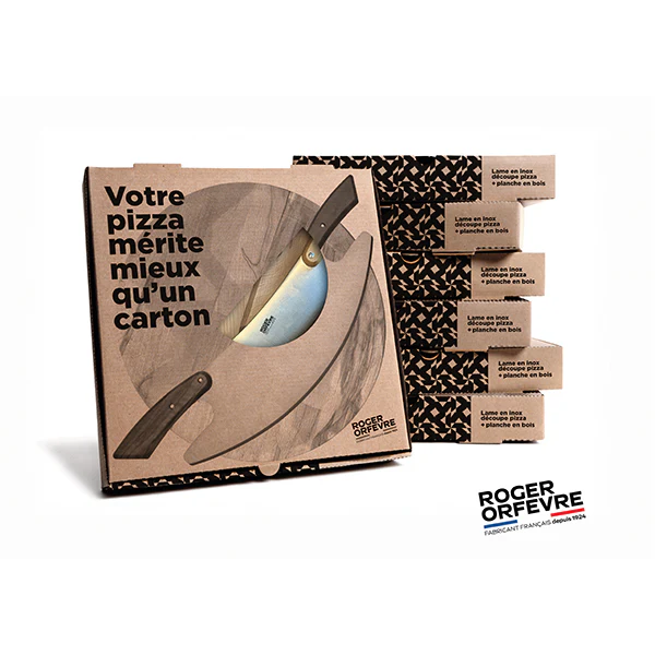 Coffret couteau Pizza Rocket et planche Ă pizza 33 cm Roger OrfĂšvre - Image 2