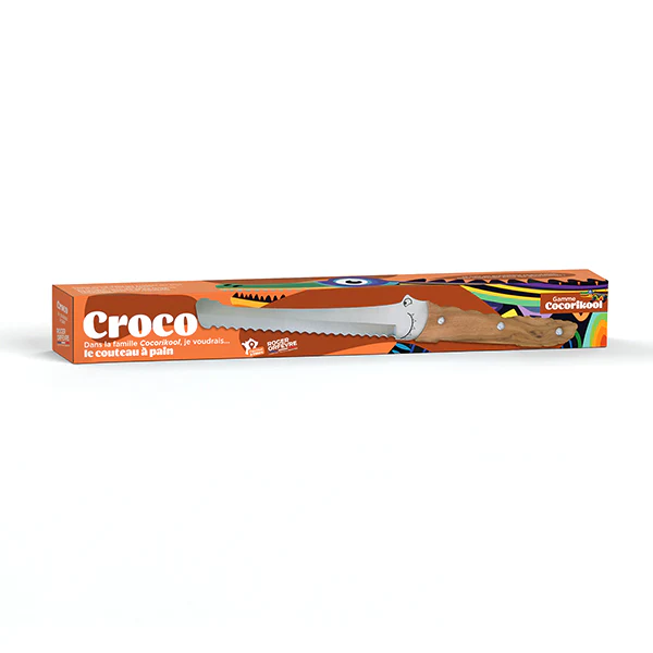Couteau Ă pain Croco manche bois dâolivier 32,6 cm Roger OrfĂšvre - Image 4
