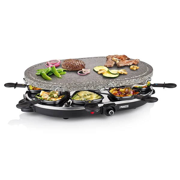 Set appareils Ă raclette avec pierre Ă cuire et Ă fondue 8 personnes Princess - Image 2