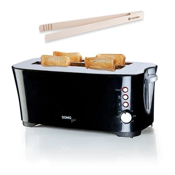 Set grille-pain cool touch 2 tranches et pince Ă toast en bois