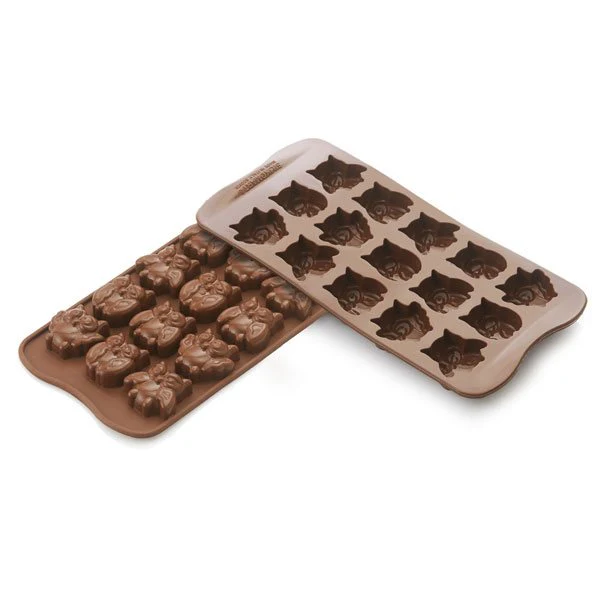 Moule en silicone 12 chocolats chouette Silikomart - Image 2