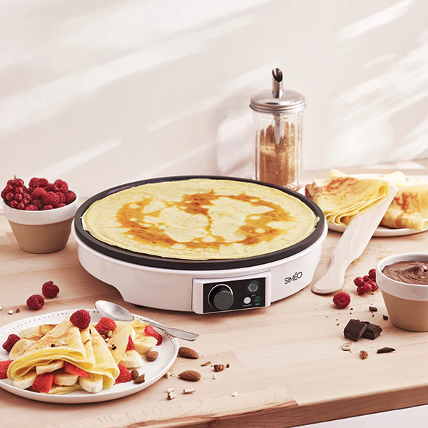 Crêpière électrique 30 cm 1000W blanche Simeo - Image 2