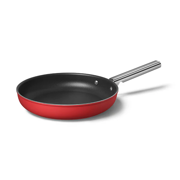 Poêle aluminium antiadhésive 28 cm rouge mat Smeg - Image 4