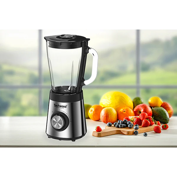 Blender inox bol en verre double sécurité 1,5 L Techwood - Image 3