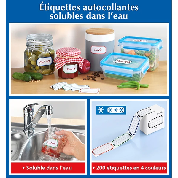 200 étiquettes autocollantes hydrosolubles en rouleau Wenko by Maximex - Image 4