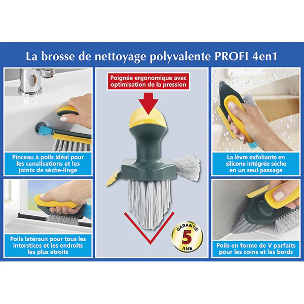 Brosse de nettoyage 4 en 1 Profi Wenko by Maximex - Image 5