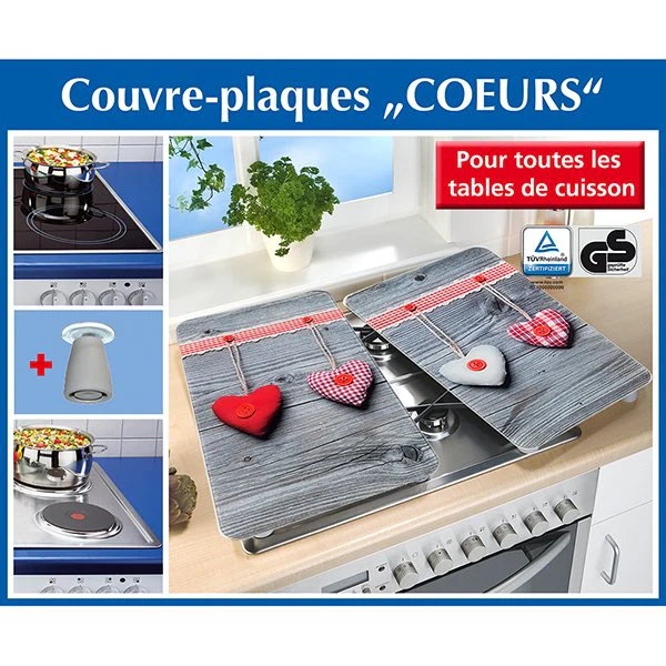 Set 2 couvre-plaques protection motifs Coeurs Wenko by Maximex - Image 3
