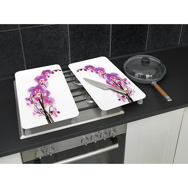 Set 2 couvre-plaques protection motifs Orchidée Wenko by Maximex - Image 3