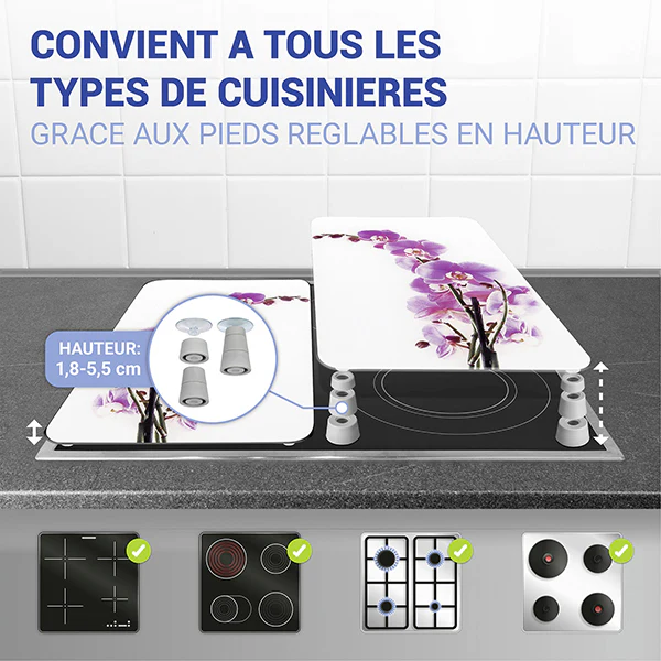 Set 2 couvre-plaques protection motifs Orchidée Wenko by Maximex - Image 4
