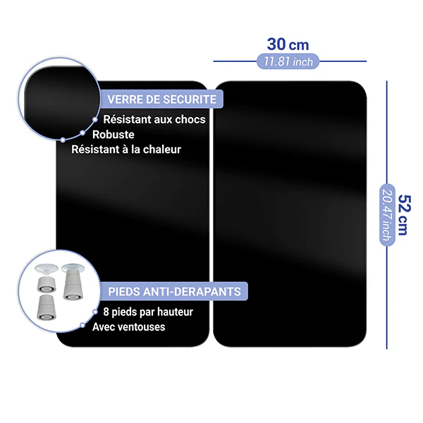 Set de 2 couvres plaques Noir 30 x 52 cm Wenko by Maximex - Image 3