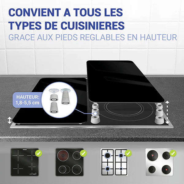 Set de 2 couvres plaques Noir 30 x 52 cm Wenko by Maximex - Image 4