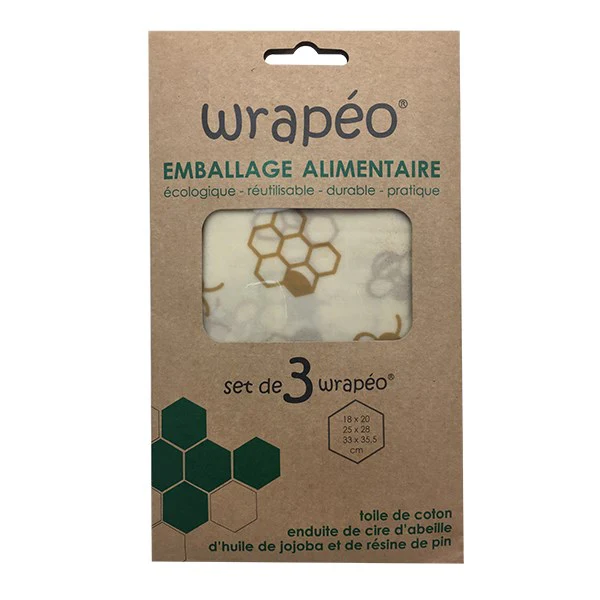 Set de 3 emballages à la cire d'abeille Wrapéo® Wrapéo - Image 2